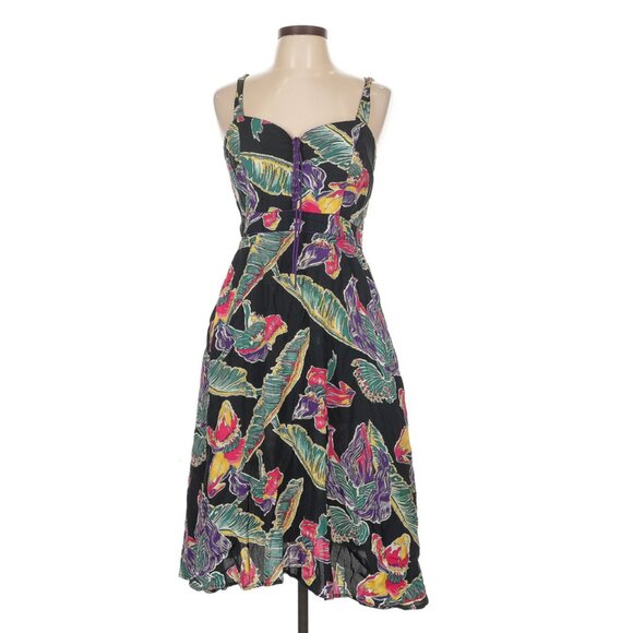 Trashy Diva Dorothy Tropical Flowers Dress VACATION UNIQUE SZ 10 GUC DESIGNER - Picture 1 of 8